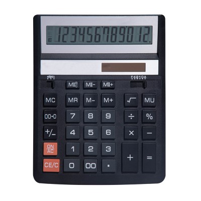 Customizable Hot Selling Desk Dual Power 12 Digit Calculator with Rounding Function