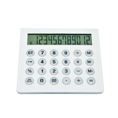 China Factory Wholesale Office Stationery White 12 Digits Touch Tone Calculator