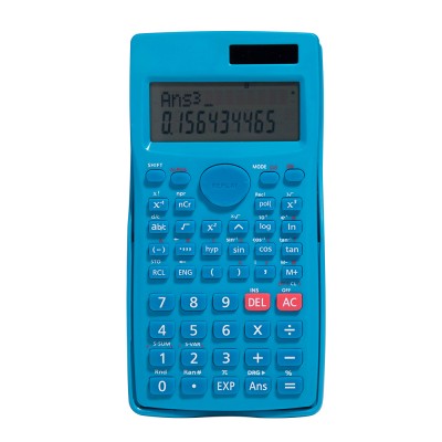 ABS Material Blue Cheaper Scientific Calculator Dual Power with Rubber Keys