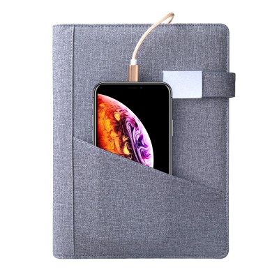 Multi-function A5 Size Leather Notebook with USB Flash Drive and Powerbank