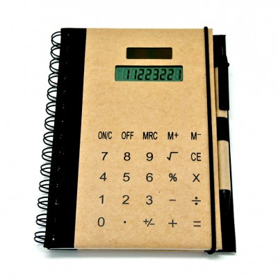 Spiral Stylish Kraft Notebook Calculator Biodegradable Notebook Calculator